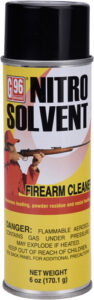 Nitro solvent firearm cleaner aerosol can
