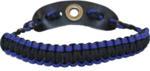 Black and blue paracord bracelet with clasp.