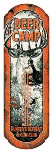 Deer Camp vintage rustic thermometer design.