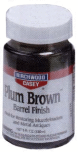 Plum Brown barrel finish bottle for metal restoration.