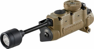 Tactical sidewinder flashlight with adjustable light head.