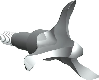 Illustration of a metal auger bit blade