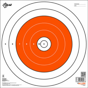 Target shooting paper with concentric circles.