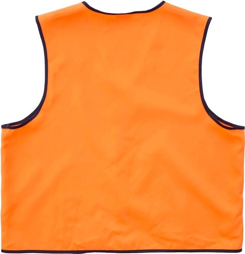 Back view of orange safety vest
