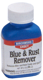 Birchwood Casey blue and rust remover bottle