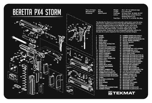 Beretta PX4 Storm gun parts diagram and labels.