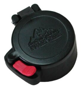 Butler Creek rifle scope cap with red tab