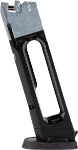 Black metal magazine clip for firearm
