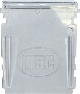 Clear plastic cartridge shell for storage.