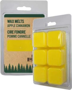 Apple cinnamon wax melts packaging in yellow.