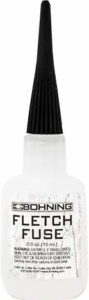 Bohning Fletch Fuse adhesive bottle with black nozzle.