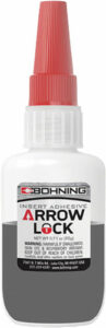 Bohning Arrow Lock adhesive bottle for archery inserts.