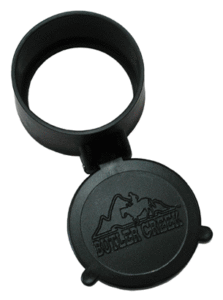 Black scope cover with Butler Creek logo