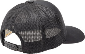 Black mesh baseball cap with adjustable strap