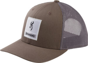 Mesh trucker cap with Browning embroidered logo.