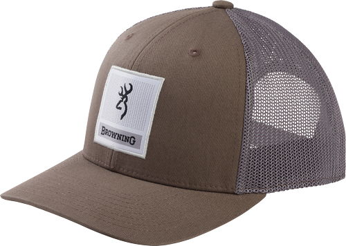 Mesh trucker cap with Browning embroidered logo.
