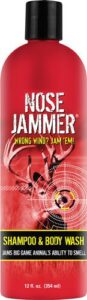 Nose Jammer shampoo and body wash bottle.