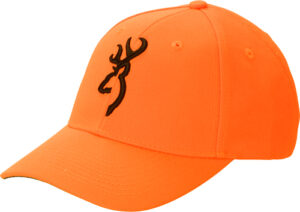 Orange cap with deer logo embroidery