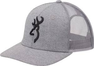 Gray baseball cap with mesh back and logo