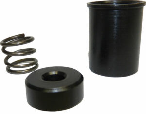 Metal spring, circular disk, and cylindrical object