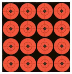 Red bullseye targets on black background