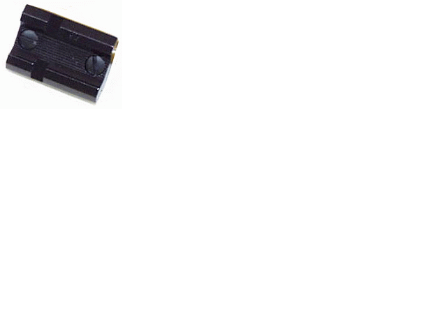 Black plastic pencil sharpener with dual holes.