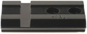 Black metal accessory with two mounting holes.