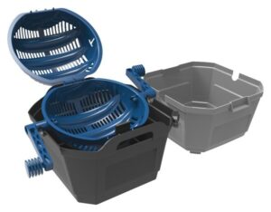 Open subfloor drainage system components.