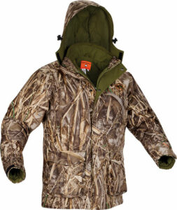 Camo outdoor jacket with hood