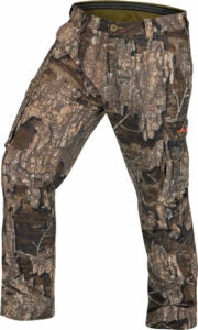 Camouflage hunting pants with tree bark pattern