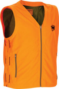Bright orange safety vest with zippers