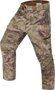Camouflage hunting pants with side zipper pocket