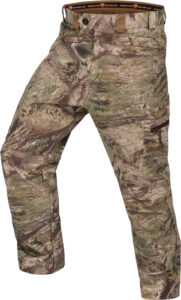 Camo waterproof pants for hunting and outdoor activities.