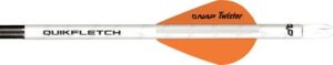 Quikfletch Twister arrow with orange fletching