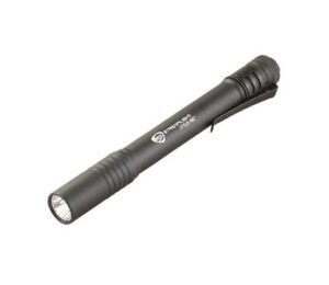 Black penlight flashlight with pocket clip