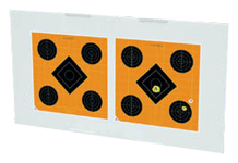 Orange and black shooting target with rings