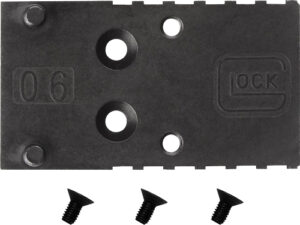 Black metal plate with screws for assembly