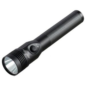 Black LED flashlight with ribbed handle