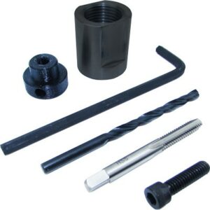 Metal tool set with drill and tap wrench