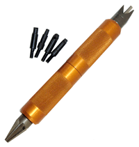 Gold rivet removal tool with extra bits