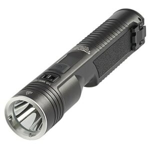 Black LED flashlight with textured grip
