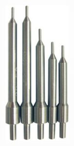 Set of five tapered metal rods