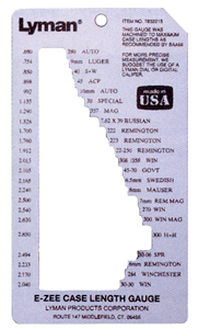 Lyman E-Zee case length gauge for ammunition.