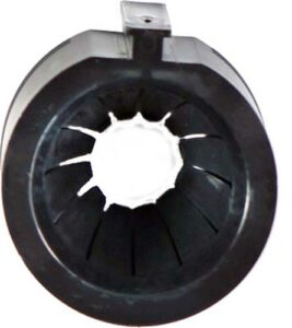 Black plastic collet for industrial equipment