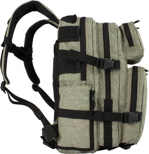 Gray tactical backpack with adjustable straps