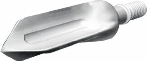 Metal soil scoop with handle