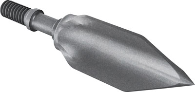 Metal arrowhead with threaded shaft