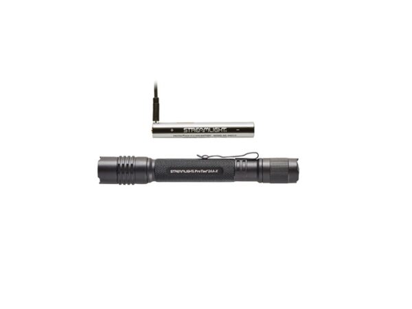 Streamlight flashlight with rechargeable battery.