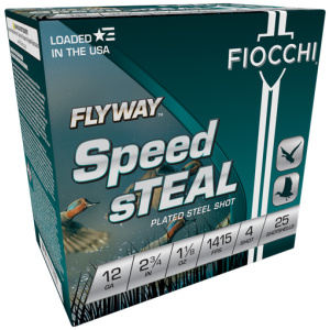 FIOCCHI FLYWAY 12GA 2.75" - 1-1/8OZ #4 1415FPS 25RD 10BX/C
