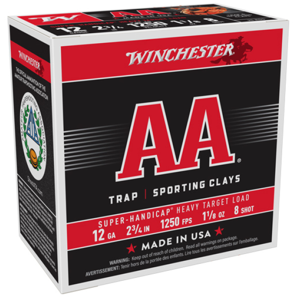 WINCHESTER AA 12GA 2.75" - 1-1/8OZ #8 1250FPS 250RD CASE